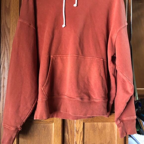 RE/DONE x Hanes Classic Hoodie Sweatshirt Oversized Orange Terracotta - S - Picture 4 of 13